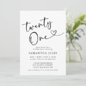 モダンでエレガントな21歳の誕生日パーティー 招待状 (スタンド正面)