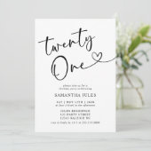 モダンでエレガントな21歳の誕生日パーティー 招待状 (スタンド正面)
