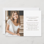 モダンでエレガントな4枚の写真の卒業パーティー 招待状 (裏面)