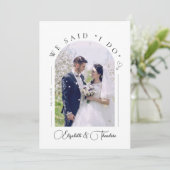 モダンでエレガントな4枚の写真の挙式発表カード 案内状 (スタンド正面)