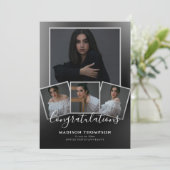 モダンでエレガントな4枚の写真を使った卒業パーティーの招待状 招待状 (スタンド正面)