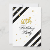 モダンでエレガントな60歳の誕生日 招待状 (裏面)