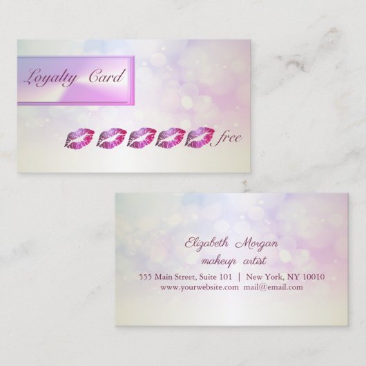モダンでエレガントな、ぼかし、輝く唇のロイヤリティカード ロイヤリティカード (正面/裏面)