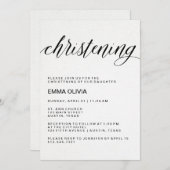 モダンでエレガントな《キリスト教》洗礼式や命名式の文字|の水彩画の紙 招待状 (正面/裏面)