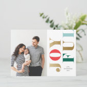 モダンでエレガントな 楽しい写真のホリデーカード シーズンカード (スタンド正面)