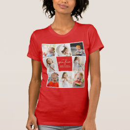 モダンでエレガントな"Love you grandma" 8枚フォトコラージュ Tシャツ