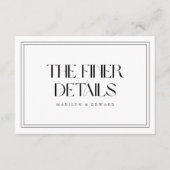 モダンでエレガントな「The Finer Details」結婚式 エンクロージャーカード (正面)