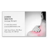 モダンでエレガントなWhitwの写真のマッサージセラピスト マグネット名刺 (正面)