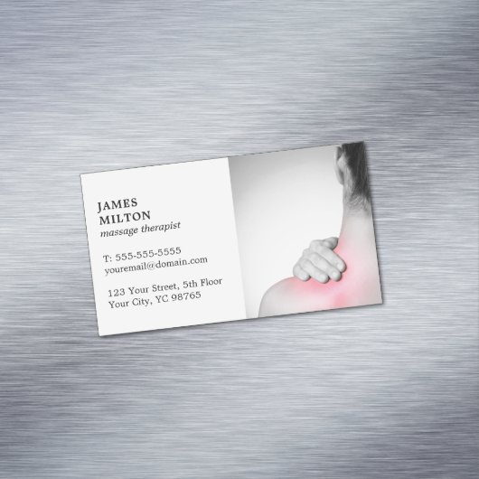 モダンでエレガントなWhitwの写真のマッサージセラピスト マグネット名刺 (インサイチュ)