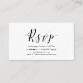 モダンでエレガント、ブラックスクリプト、RSVP返信 エンクロージャーカード (正面)