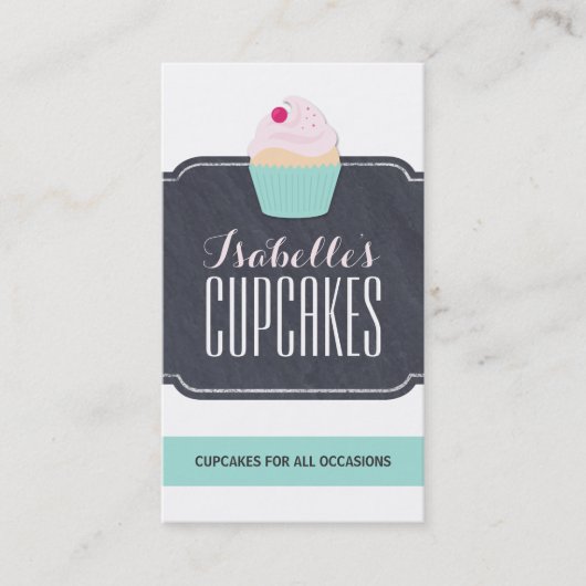 モダンでカスタマイズ可能なカップケーキの名刺 名刺 (正面)