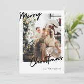 モダンでカスタマイズ可能なメリークリスマス写真カード 招待状 (スタンド正面)