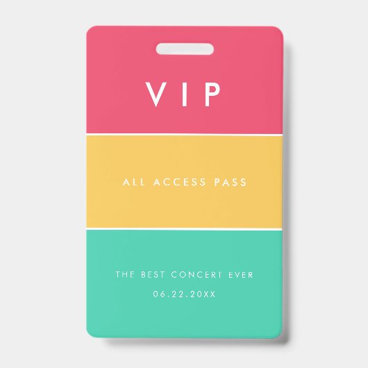 モダンでカスタマイズ可能なVIPオールアクセスパス バッジ (正面)