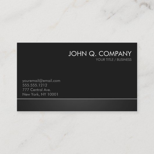 モダンでカスタムで暗い名刺-チャコールグレー 名刺 (正面)