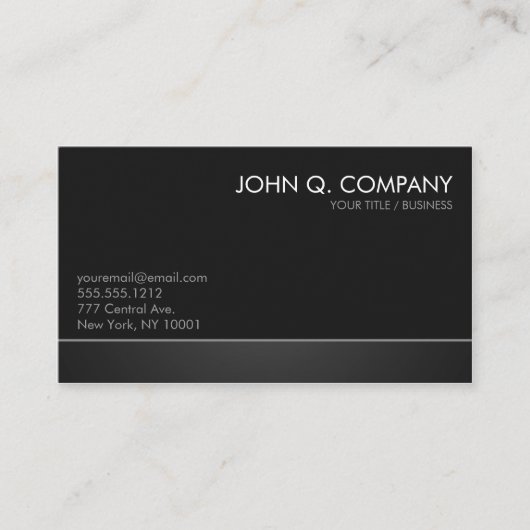 モダンでカスタムで暗い名刺-チャコールグレー 名刺 (正面)