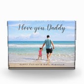 モダンでカスタムな写真の父の日I愛お父さん フォトブロック (正面)