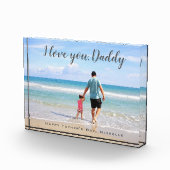 モダンでカスタムな写真の父の日I愛お父さん フォトブロック (右)