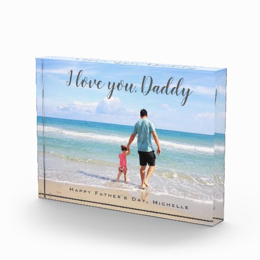 モダンでカスタムな写真の父の日I愛お父さん フォトブロック (右)