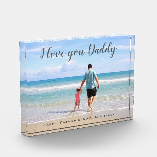 モダンでカスタムな写真の父の日I愛お父さん フォトブロック (左)