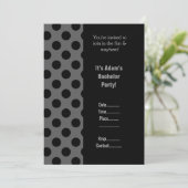 モダンでカッコいい ブラック グレー バチェラーパーティー 招待状 (スタンド正面)