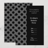 モダンでカッコいい ブラック グレー 男子会 招待状 (正面/裏面)