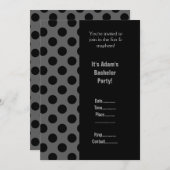 モダンでカッコいい ブラック グレー  bachelor party 招待状 (正面/裏面)