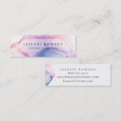 モダンでカラフルなインクしみ スキニー名刺 (正面/裏面)