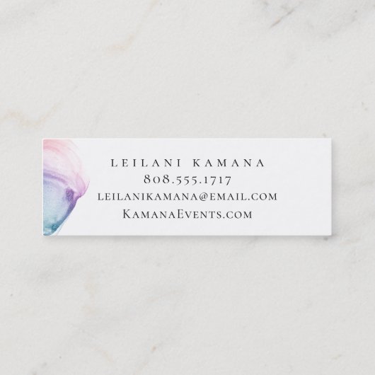 モダンでカラフルなインクしみ スキニー名刺 (裏面)