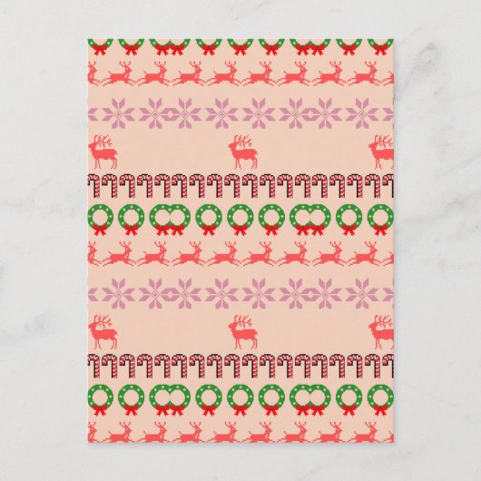 モダンでカラフルなクリスマスツリーの絵画 ポストカード (正面)