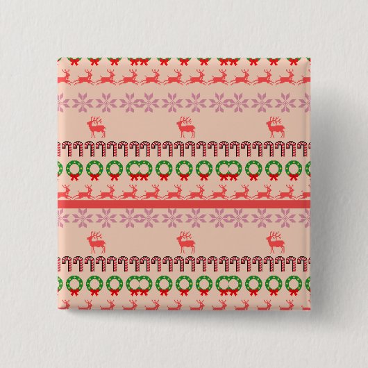 モダンでカラフルなクリスマスツリーの絵画 缶バッジ (正面)