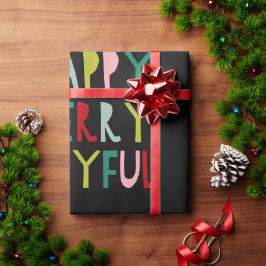 モダンでカラフルなクリスマス包装紙 ラッピングペーパー