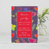 モダンでカラフルなテーマパターン デザイン パーティ テーマ 招待状 (スタンド正面)