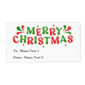 モダンでカラフルなメリークリスマス To From ラベル (正面)
