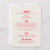 モダンでカラフルなレトロな太字の結婚式の両面招待状 招待状 (裏面)