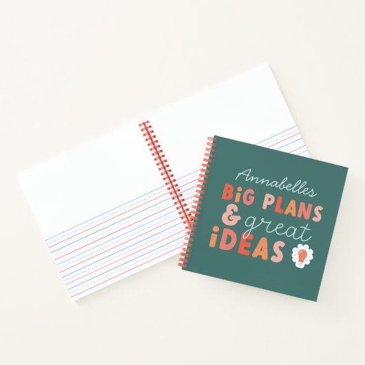 モダンでカラフルな大胆なタイポグラフィの計画とアイデア ノートブック (内部)