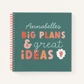 モダンでカラフルな大胆なタイポグラフィの計画とアイデア ノートブック (正面)