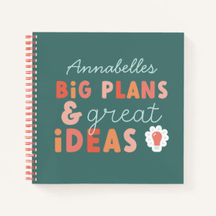 モダンでカラフルな大胆なタイポグラフィの計画とアイデア ノートブック