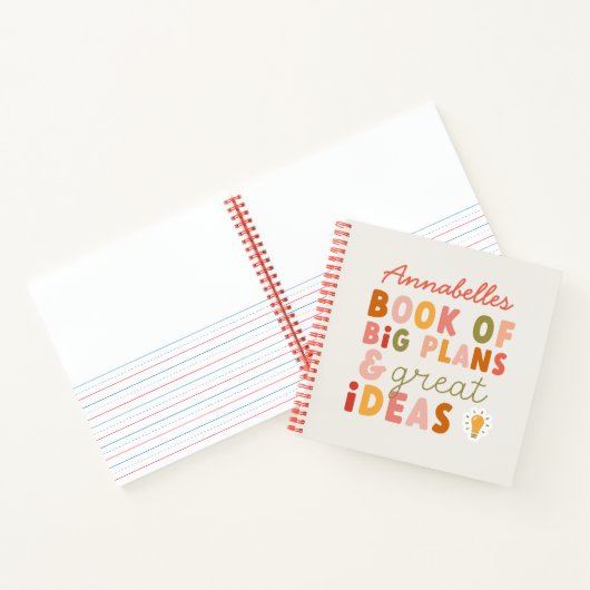 モダンでカラフルな大胆なタイポグラフィの計画とアイデア ノート (内部)