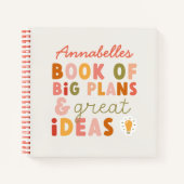 モダンでカラフルな大胆なタイポグラフィの計画とアイデア ノート (正面)