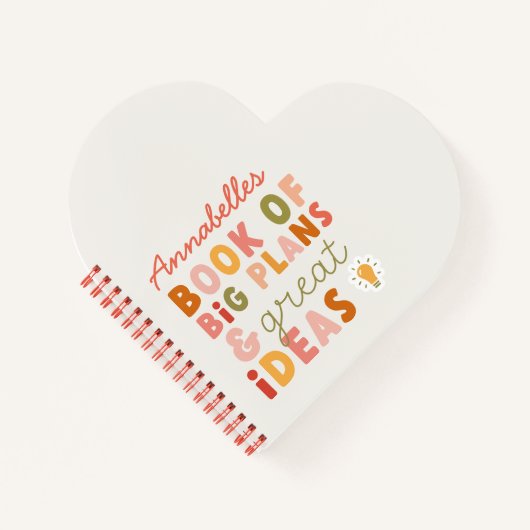 モダンでカラフルな大胆なタイポグラフィーの計画とアイデア ノート (正面)