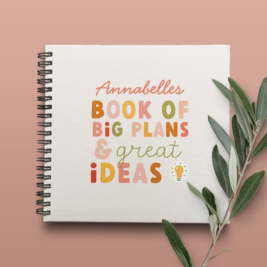 モダンでカラフルな大胆なタイポグラフィーの計画とアイデア ノート