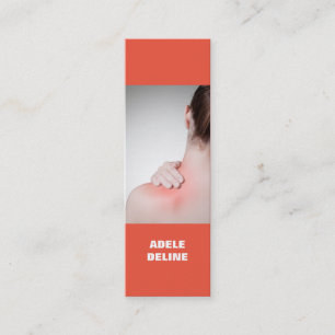 モダンでカラフルな女性はマッサージセラピストを支持します スキニー名刺