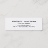 モダンでカラフルな女性はマッサージセラピストを支持します スキニー名刺 (裏面)