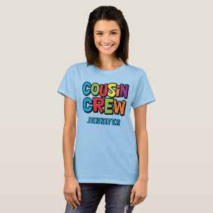 モダンでカラフルな従兄弟クルーの家族再会 Tシャツ