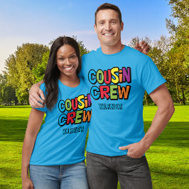 モダンでカラフルな従兄弟クルーの家族再会 Tシャツ