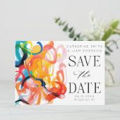 モダンでカラフルな抽象アートの「Save the Date」 セーブザデート (スタンド正面)