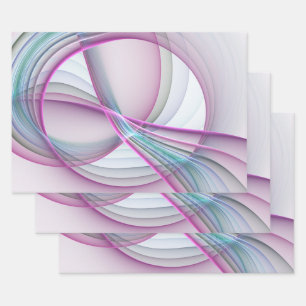 モダンでカラフルな抽象的なフラクタルアートの動き ラッピングペーパーシート