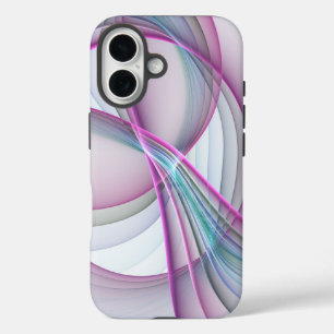 モダンでカラフルな抽象的フラクタルアートが動きを表現 iPhone 16ケース