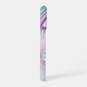 モダンでカラフルな抽象的フラクタルアートの動き iPhone 16ケース (右側面)