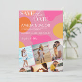 モダンでカラフルな楽しいウェディングフォト セーブザデート (スタンド正面)